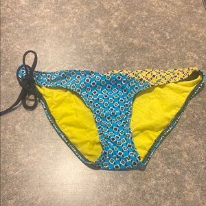Geometric Blue and Yellow Bikini Bottom